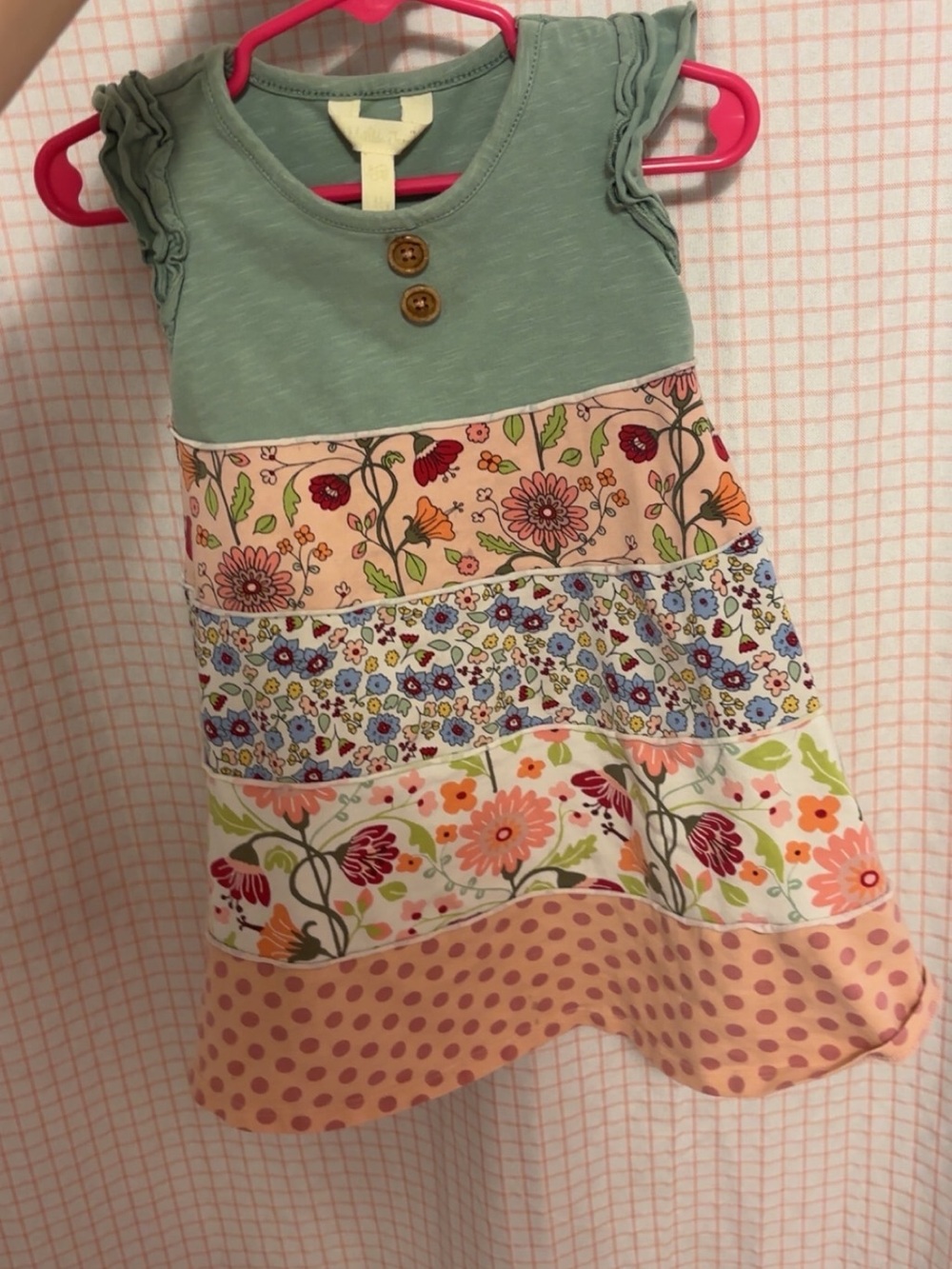 Matilda Jane Mint Green and Pink Floral Tiered Dress